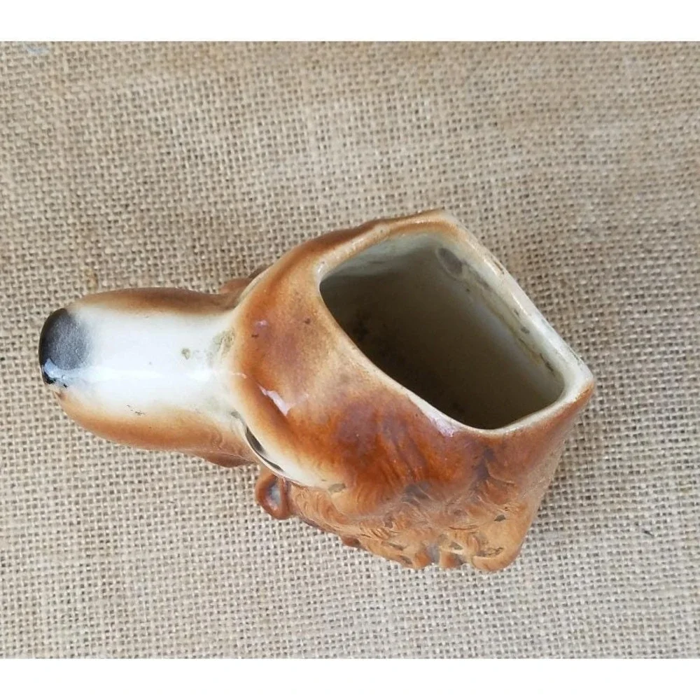 Vintage Royal Copley Cocker Spaniel dog wall pocket vase planter farmhouse